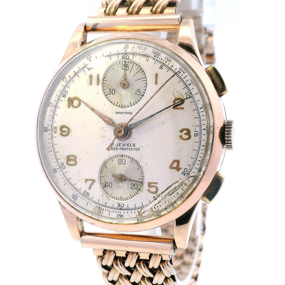 Wakman Vintage Choronograph 18k Rose Gold