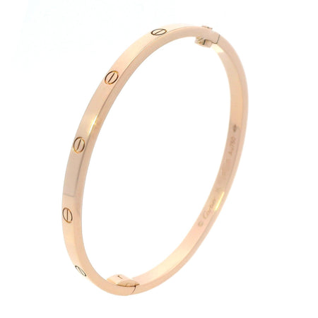 Cartier Thin Love Bracelet 18k Rose Gold Size 15