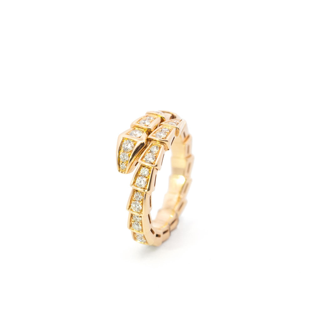 Bvlgari Serpenti Diamond Ring in 18k Yellow Gold for Women