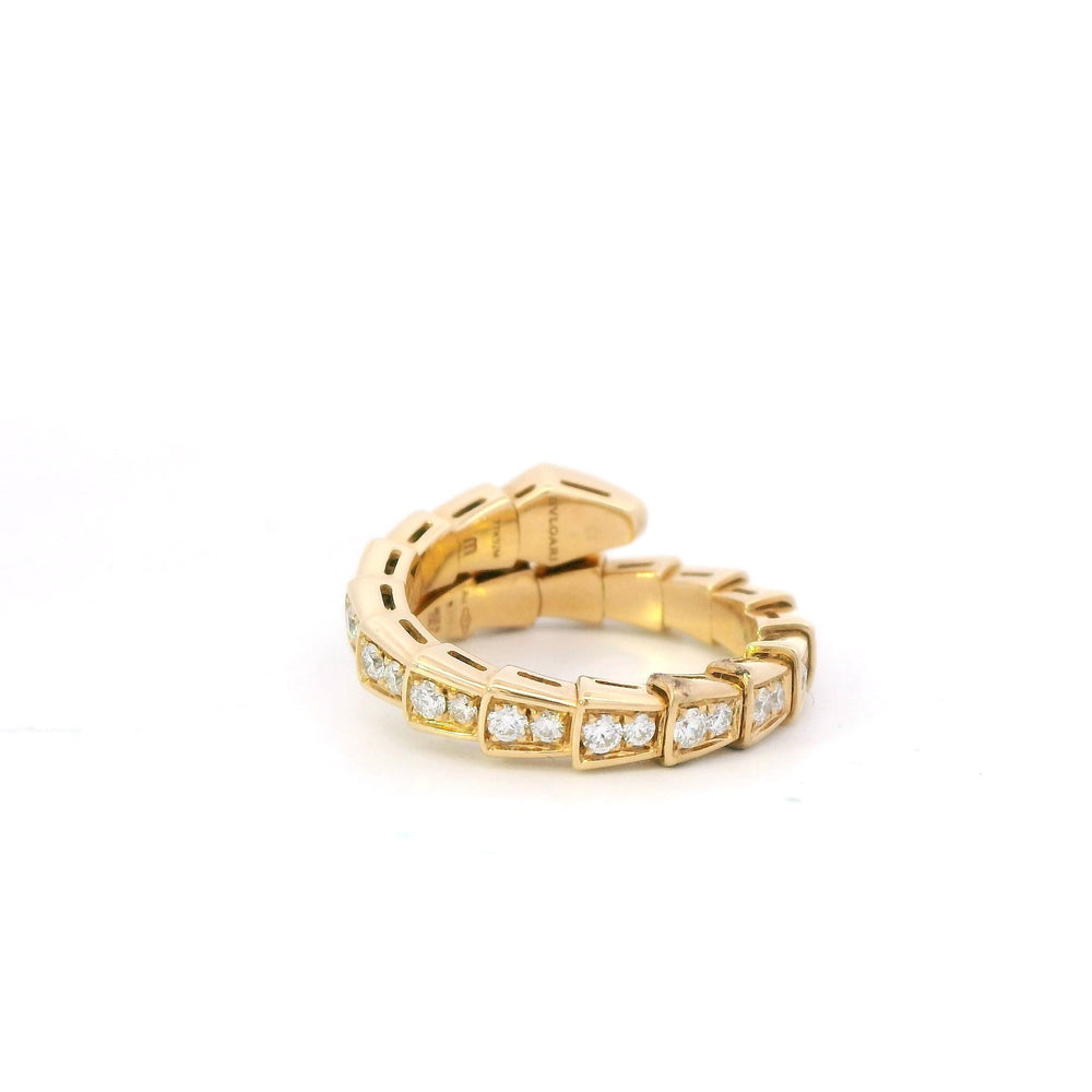 Bvlgari Serpenti Diamond Ring in 18k Yellow Gold for Women