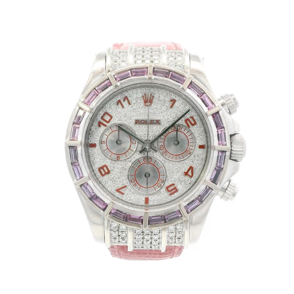 Rolex 116519 Daytona 40mm 18k WG Diamonds on Leather Band