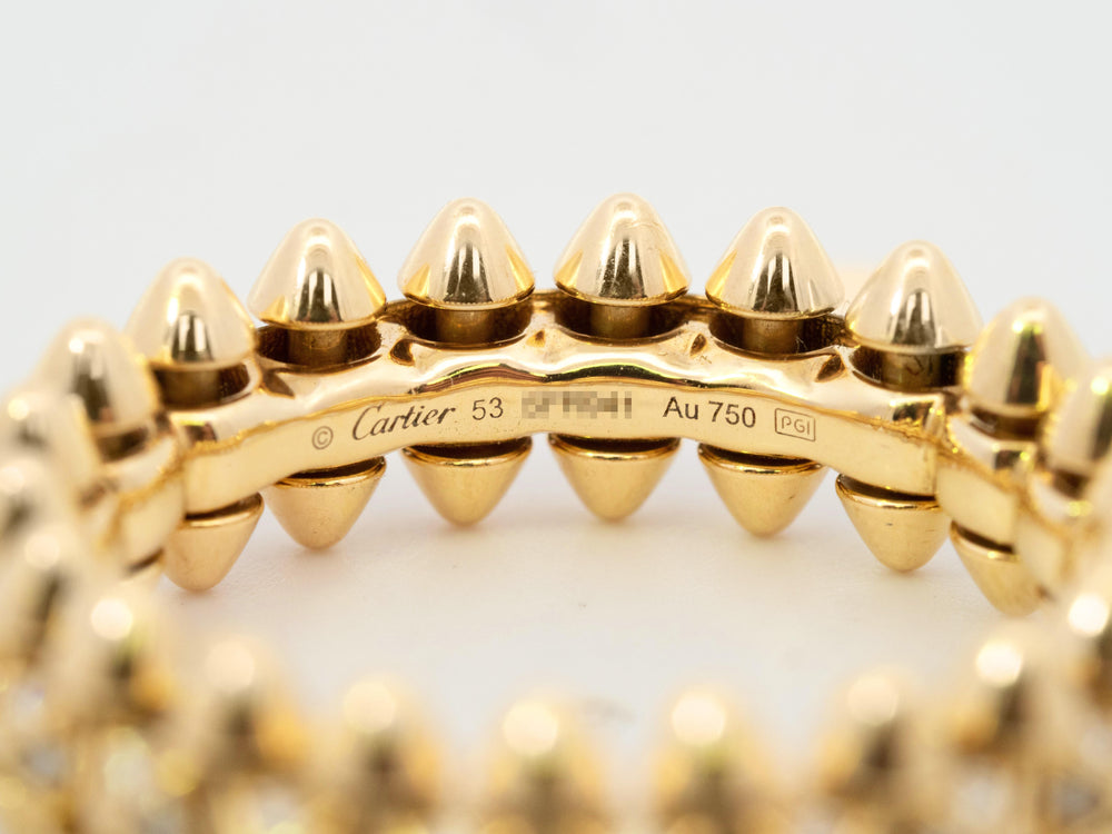Cartier Diamond Clash de Cartier 18k Yellow Gold Ring Size 53