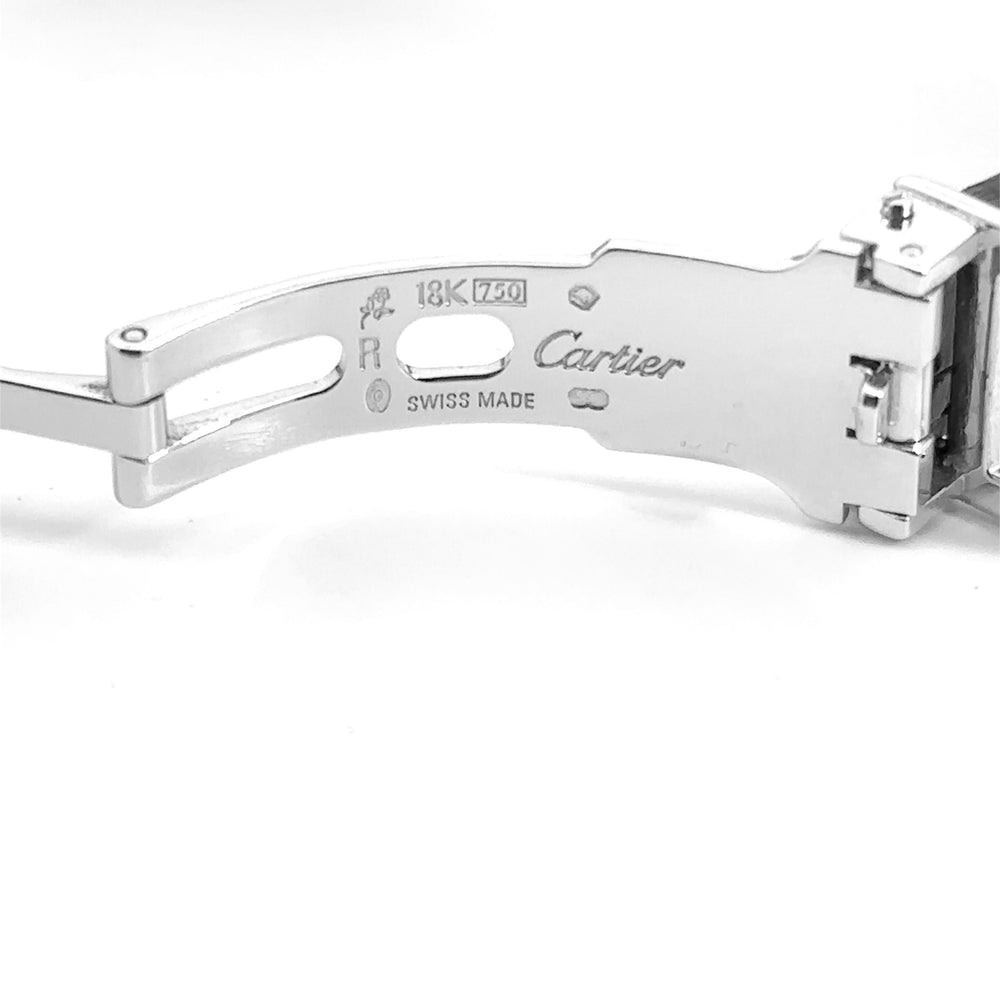 Cartier Tonneau 29mm White Gold Diamond Bezel Watch 2711