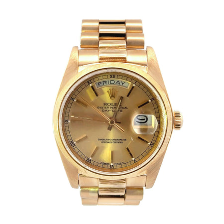 Rolex Day-Date 36mm Men's 18k Gold Watch 1984 18078