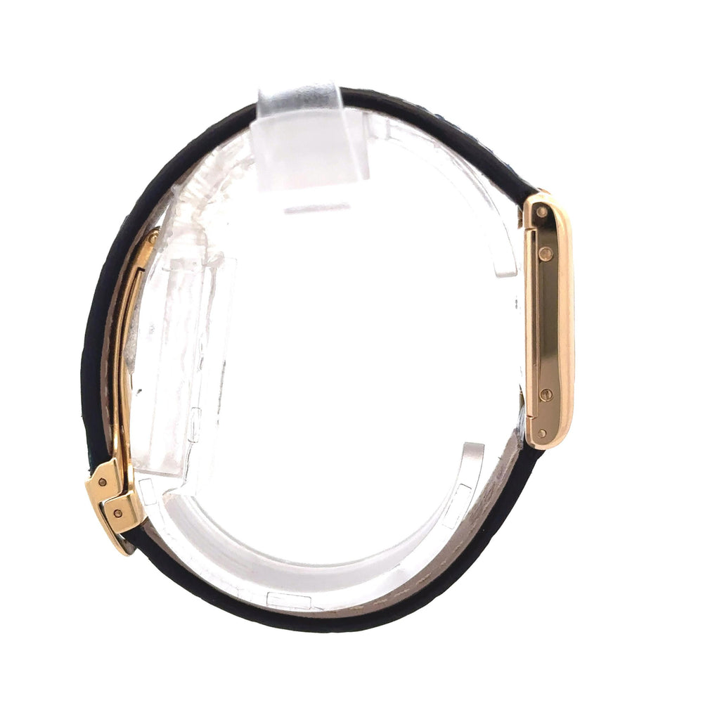 Cartier Tank 18k Gold Watch with Blue Leather Band 028453