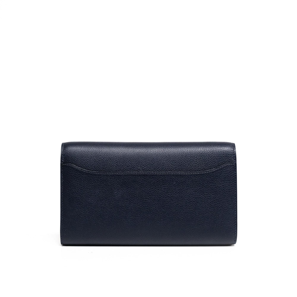 Hermes Navy Leather Constance To Go Wallet Shoulder Bag