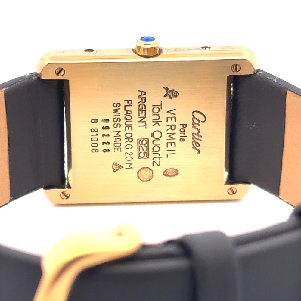 Cartier Tank 23mm Yellow Gold Plated on Leather