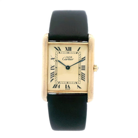 Cartier Tank 23mm Yellow Gold Plated on Leather