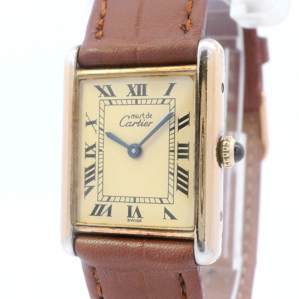 Cartier Tank 23.5mm Silver Gold Plated Custom Band