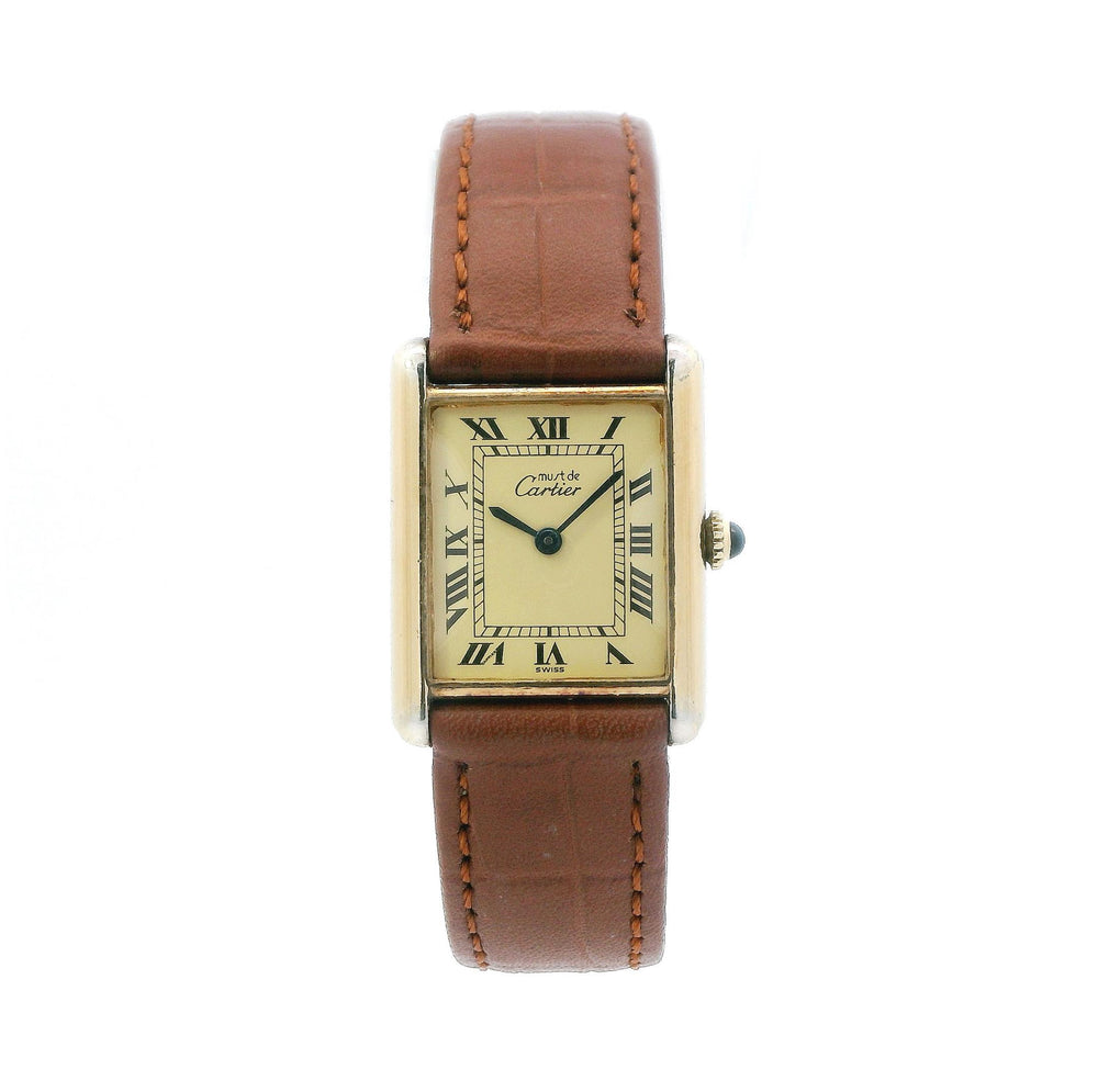 Cartier Tank 23.5mm Silver Gold Plated Custom Band