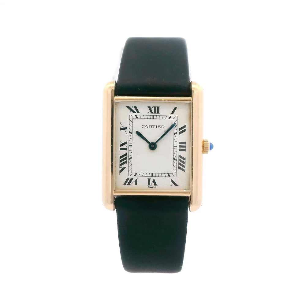 Cartier Tank 18k Yellow Gold on Leather band