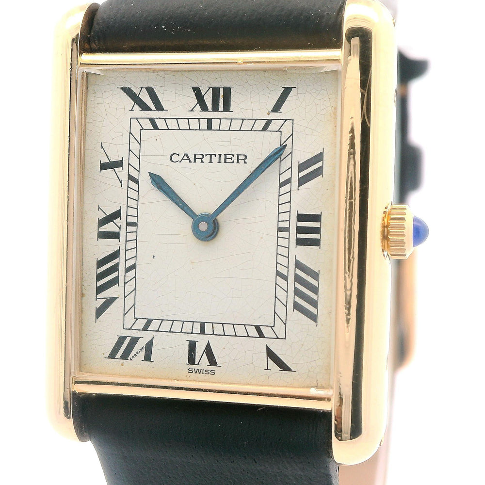 Cartier Tank 18k Yellow Gold on Leather band