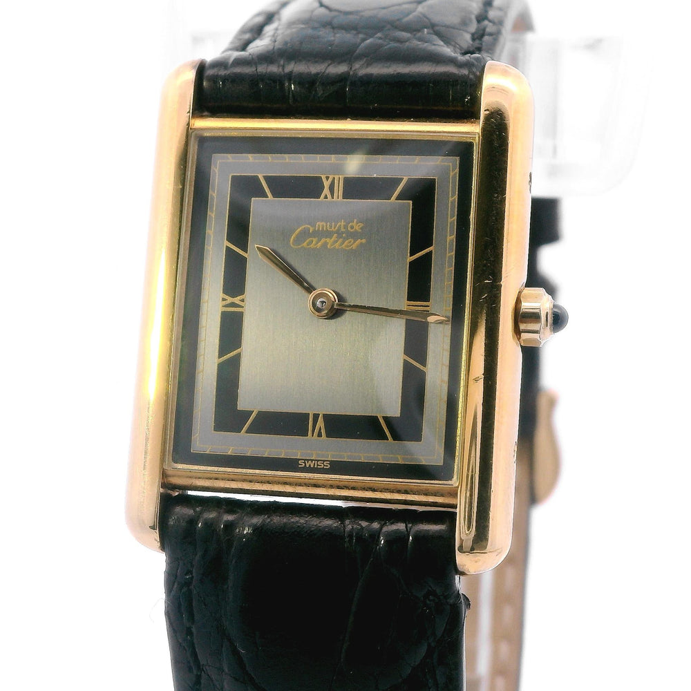 Cartier Tank Vermeil on Leather