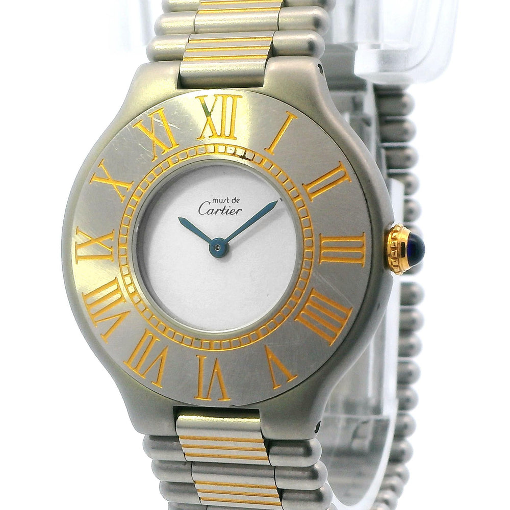 Cartier Must de 21 SS/Yellow Gold Plated 31mm