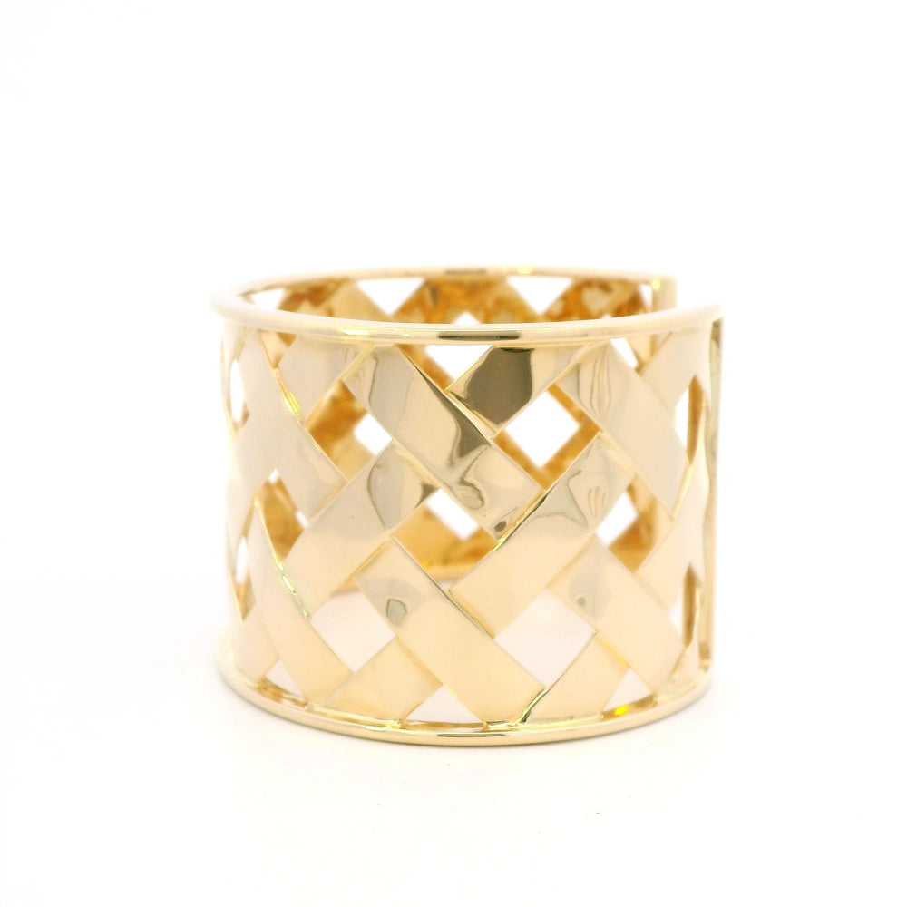 18k Yellow Gold Pie Crust Weave Bracelet