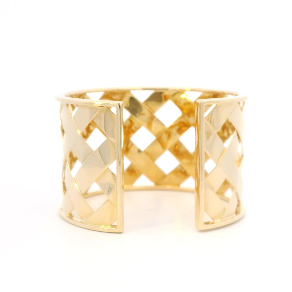 18k Yellow Gold Pie Crust Weave Bracelet