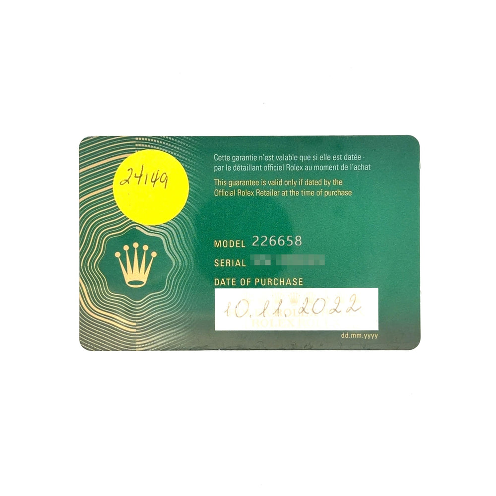 Rolex Yachtmaster 42mm 18ky 226658 card