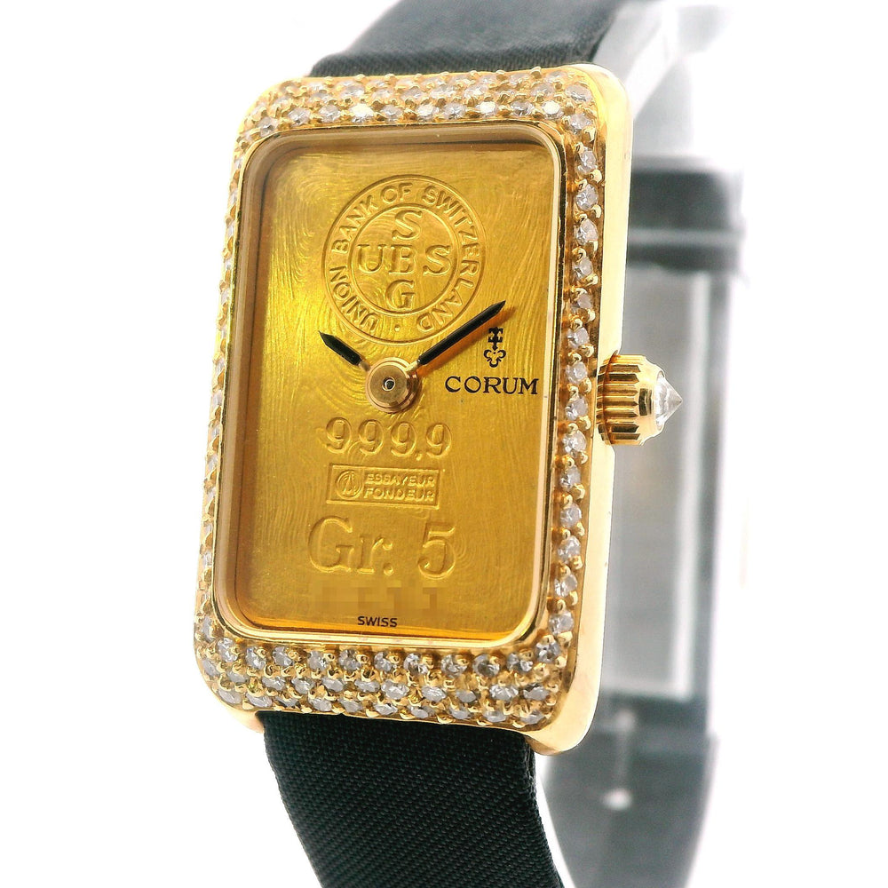 Corum 5g gold bar 18k YG & SS Diamond