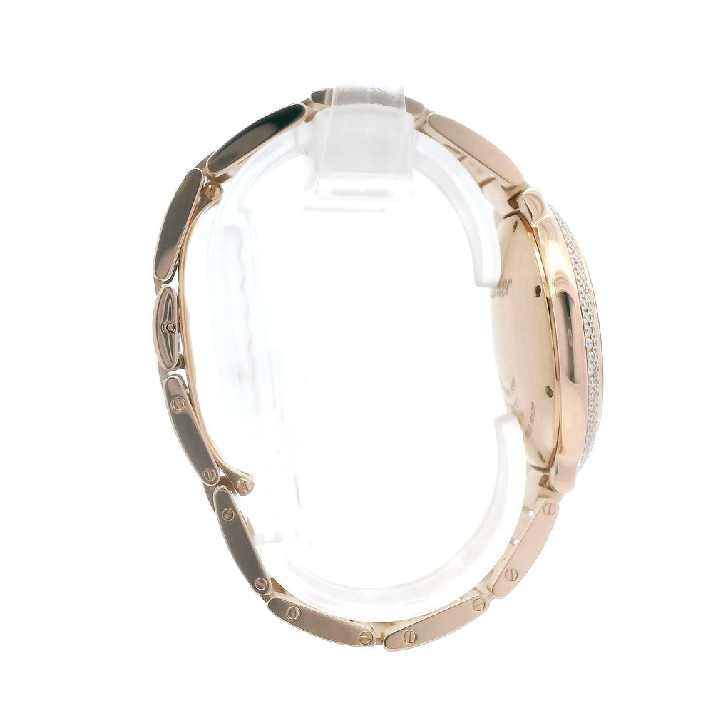 Cartier Balon Bleu 18k Rose Gold Diamond Bezel