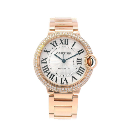 Cartier Balon Bleu 18k Rose Gold Diamond Bezel