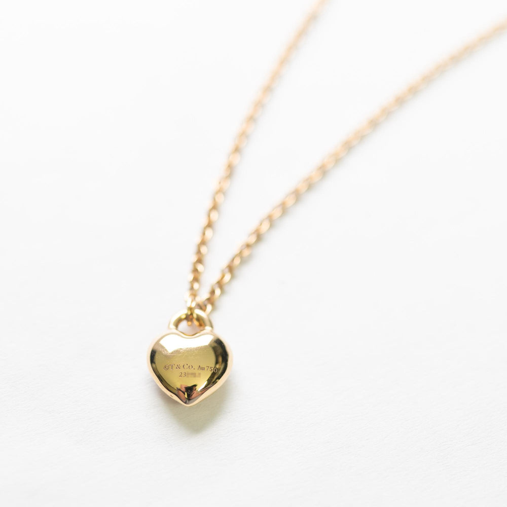 Tiffany & Co Puffed Heart Necklace 18k YG