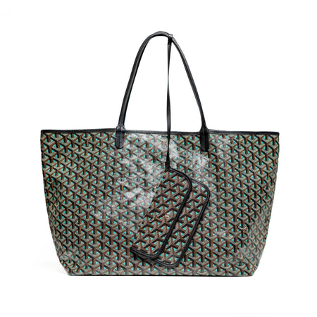 Goyard Limited Edition Turquoise Claire Voie St. Louis GM Shopping Tote