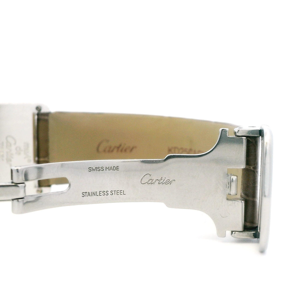 Cartier Tank Silver on Tan Leather band 1616