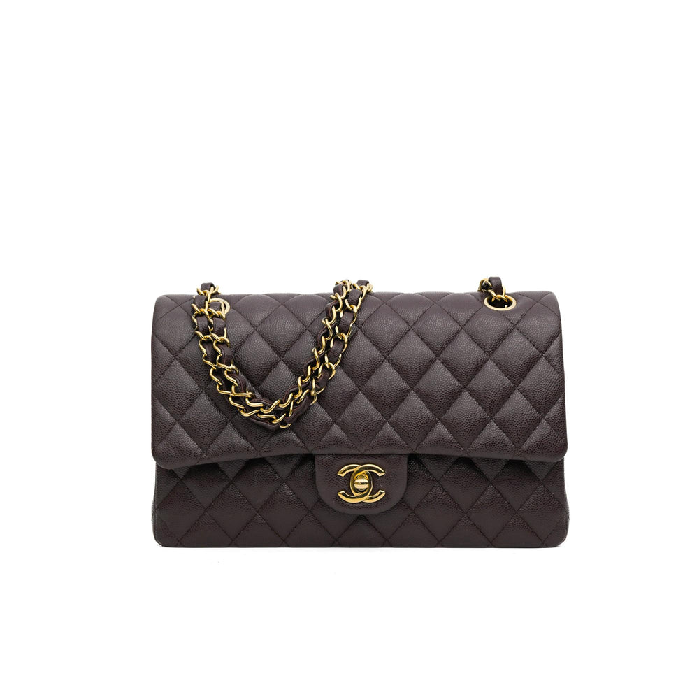 Chanel Plum Caviar Medium Classic Double Flap Bag