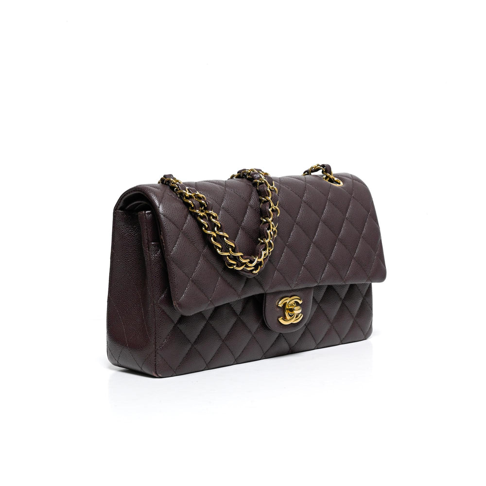 Chanel Plum Caviar Medium Classic Double Flap Bag