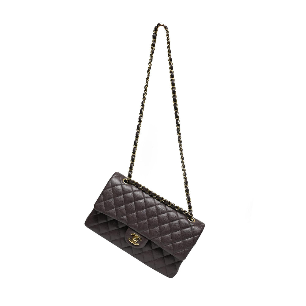 Chanel Plum Caviar Medium Classic Double Flap Bag