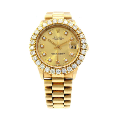 Rolex 31mm Datejust 18ky Diamond Bezel 6827