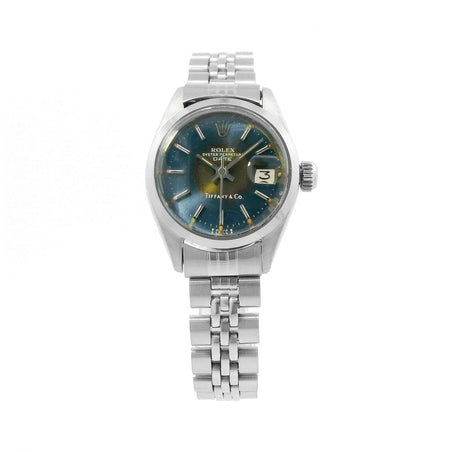 Rolex Date 26mm SS 6916 Tiffany & Co Patina Dial