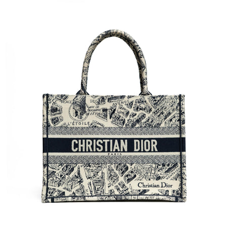Christian Dior Medium Book Tote in Blue Embroidery