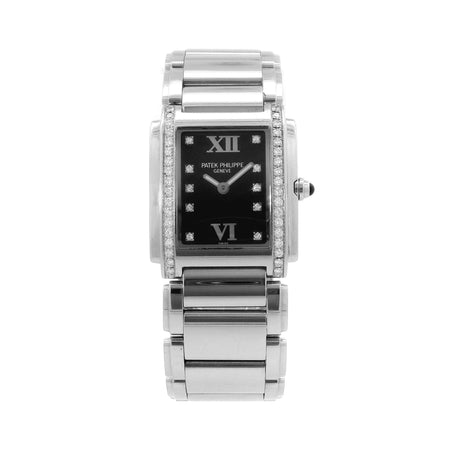 Patek Philippe twety4 SS Black Dial Diamonds A751DD SS