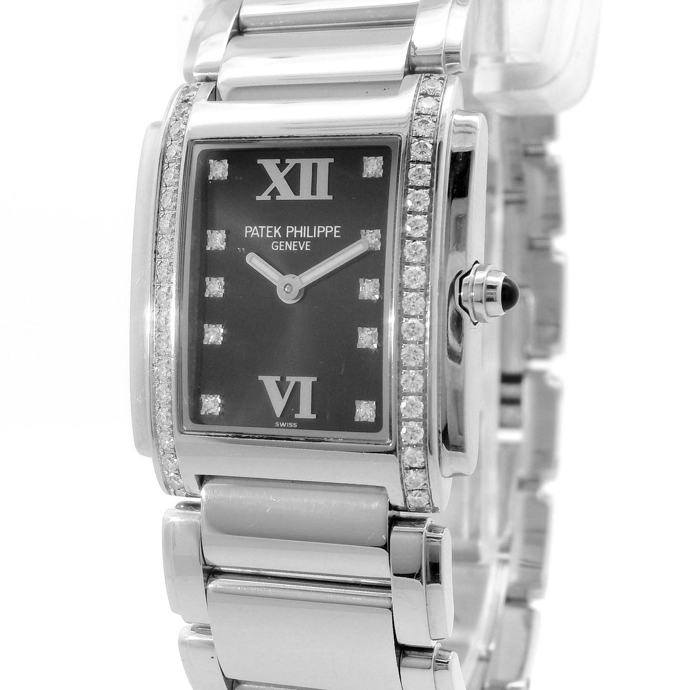 Patek Philippe twety4 SS Black Dial Diamonds A751DD SS
