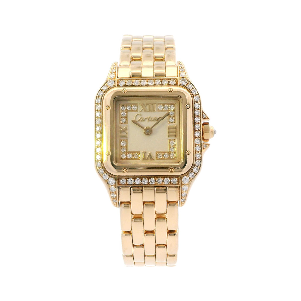 Cartier Panthere Double Diamond Halo & Diamond Dial 1280-2