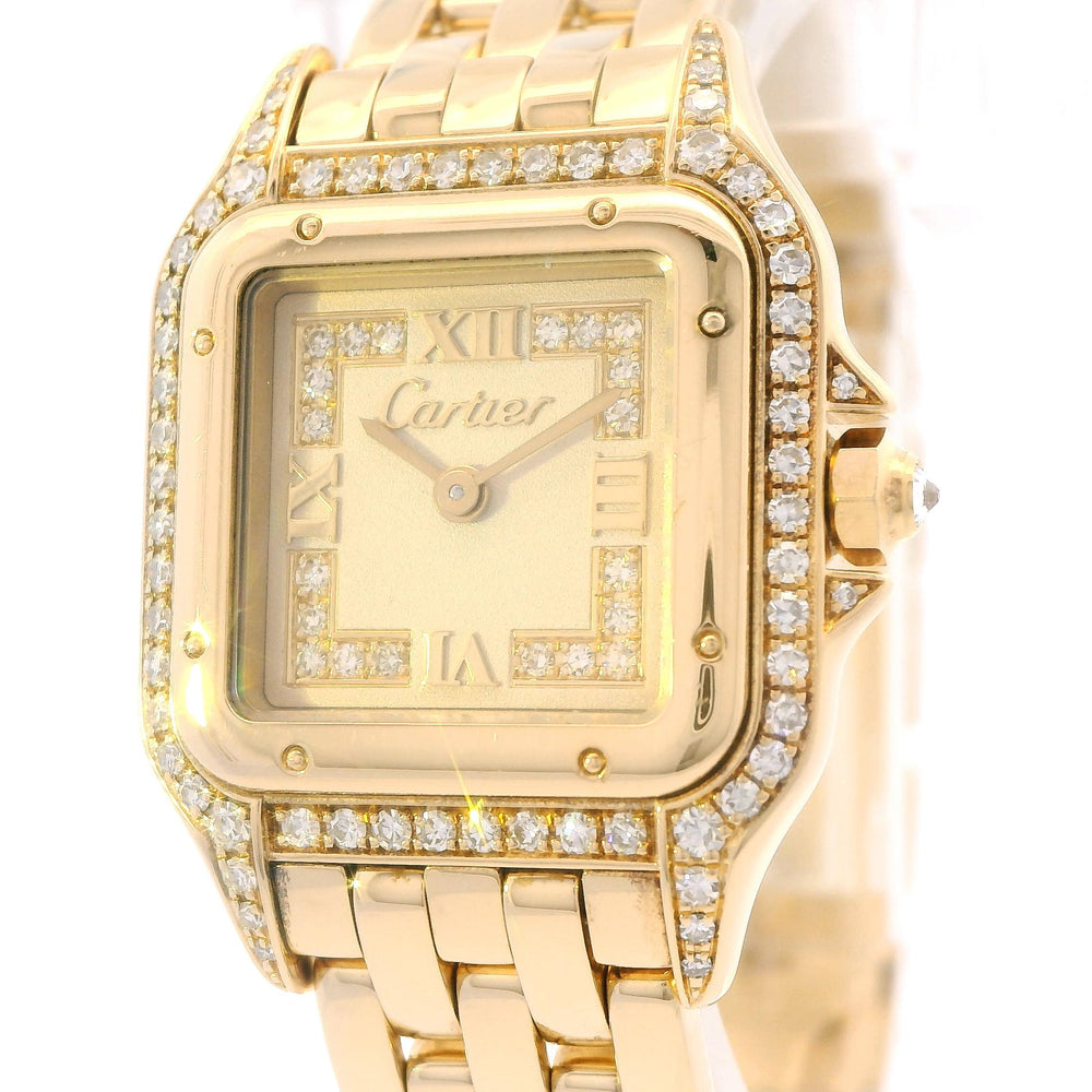 Cartier Panthere Double Diamond Halo & Diamond Dial 1280-2