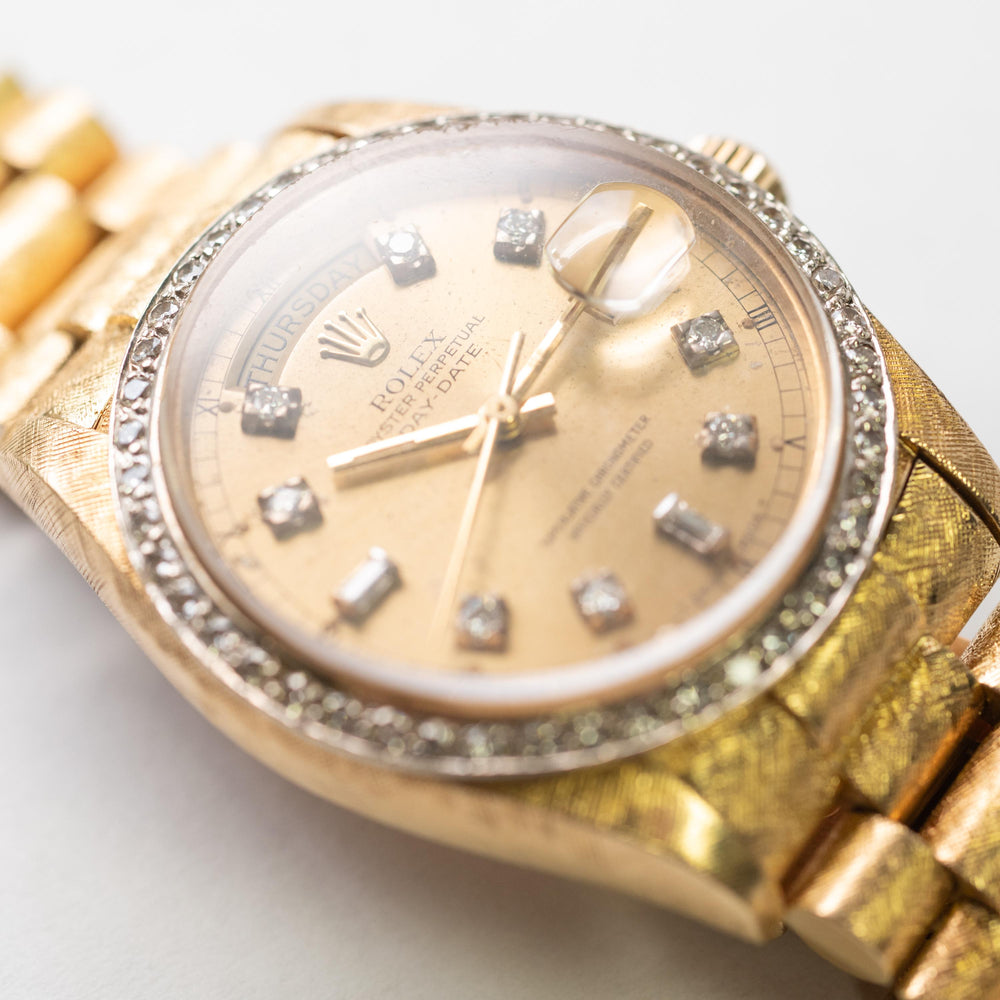Rolex Day Date 18ky Crosshatch Finish 18038