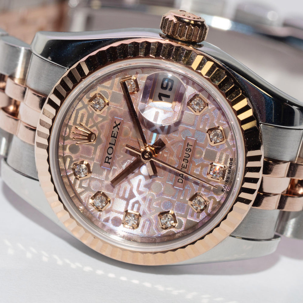 Rolex Datejust 26mm SS/RG 179171 Pink Anniversary Dial
