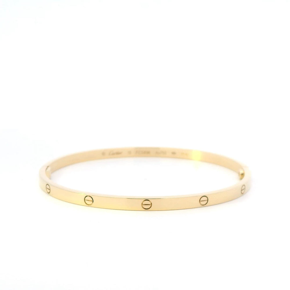 Cartier Thin Love Bracelet Size 19 18k YG