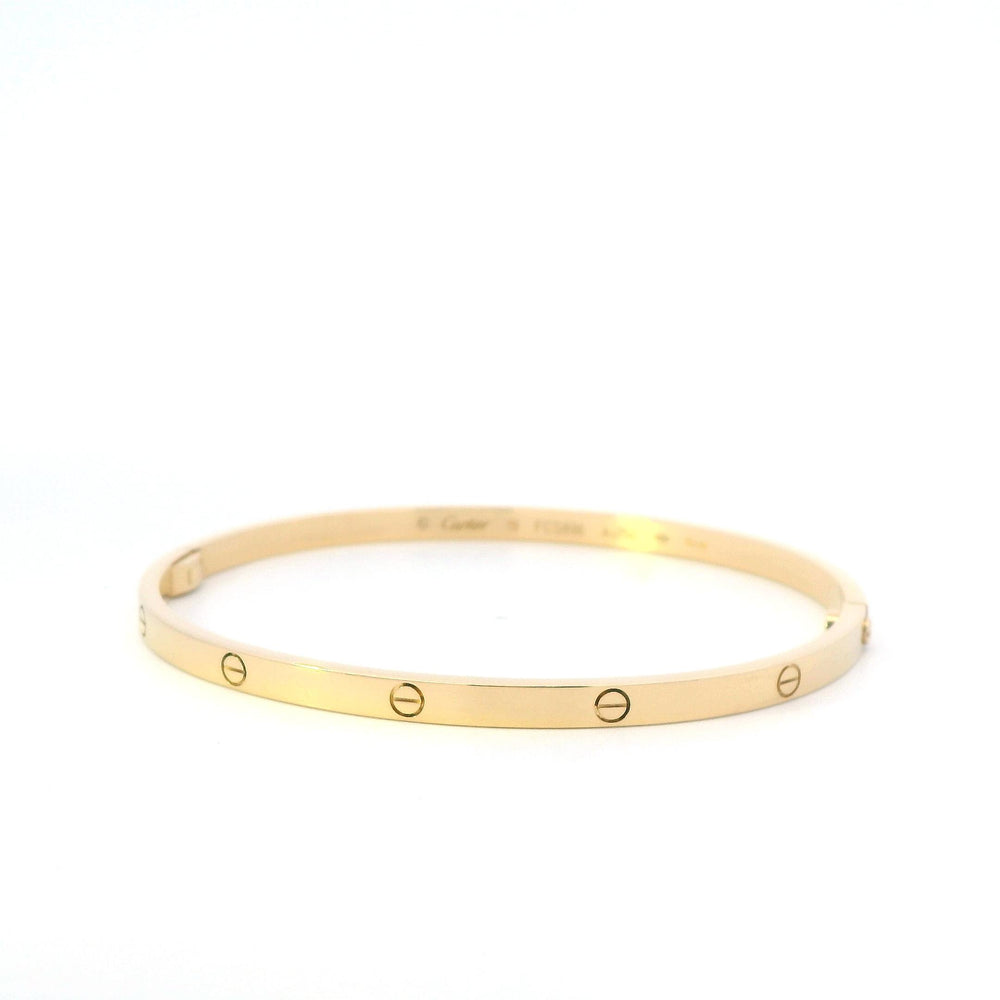 Cartier Thin Love Bracelet Size 19 18k YG