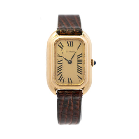 Cartier Gondole Vertical 18ky 22076/577 on leather band