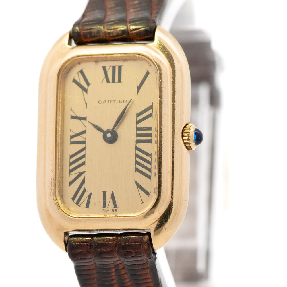 Cartier Gondole Vertical 18ky 22076/577 on leather band