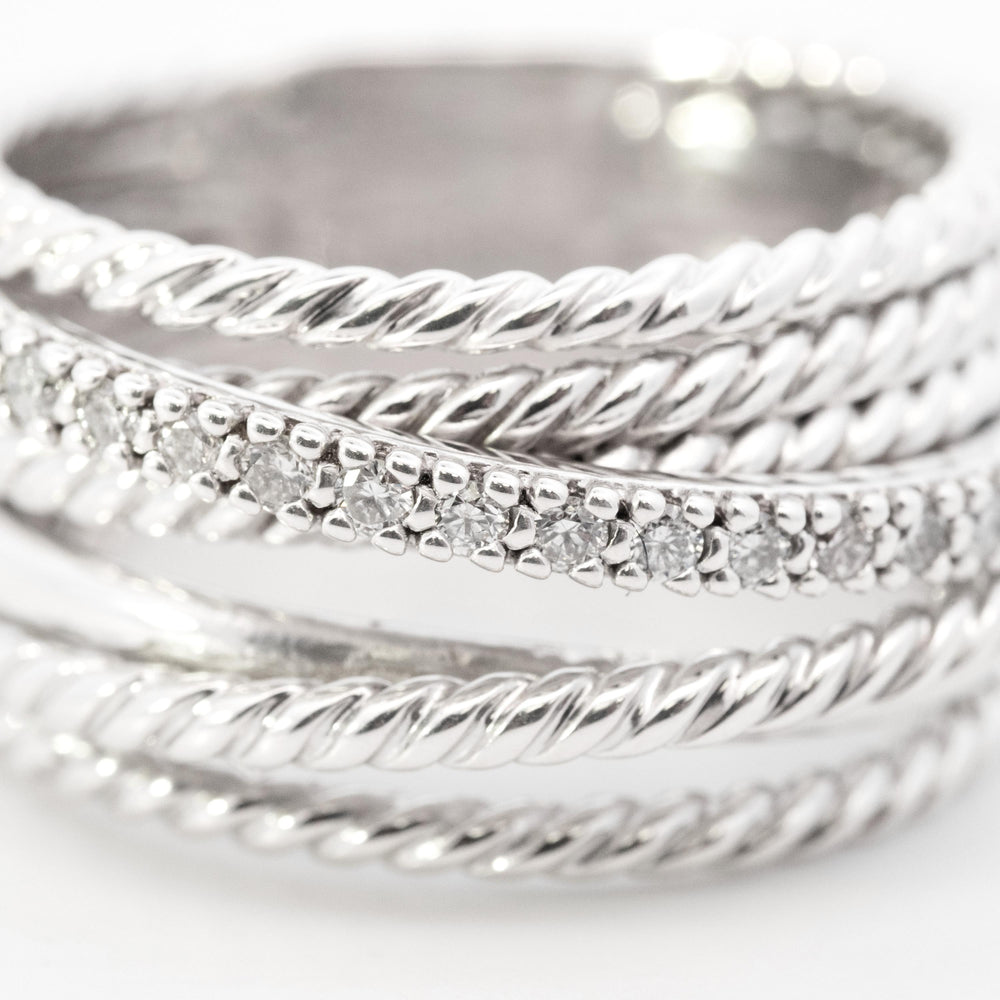 David Yurman Sterling Silver Ring with Diamonds Sz 7