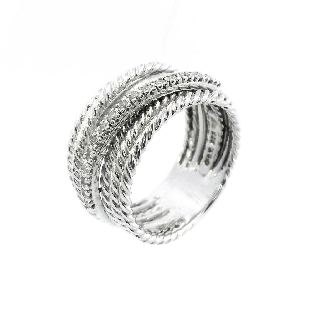 David Yurman Sterling Silver Ring with Diamonds Sz 7