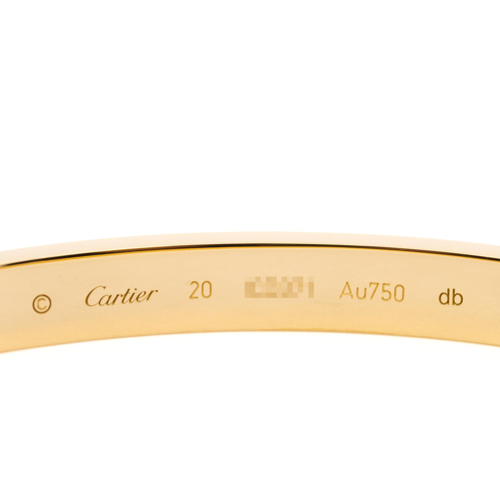 Cartier Love Bracelet 18k YG Sz 20