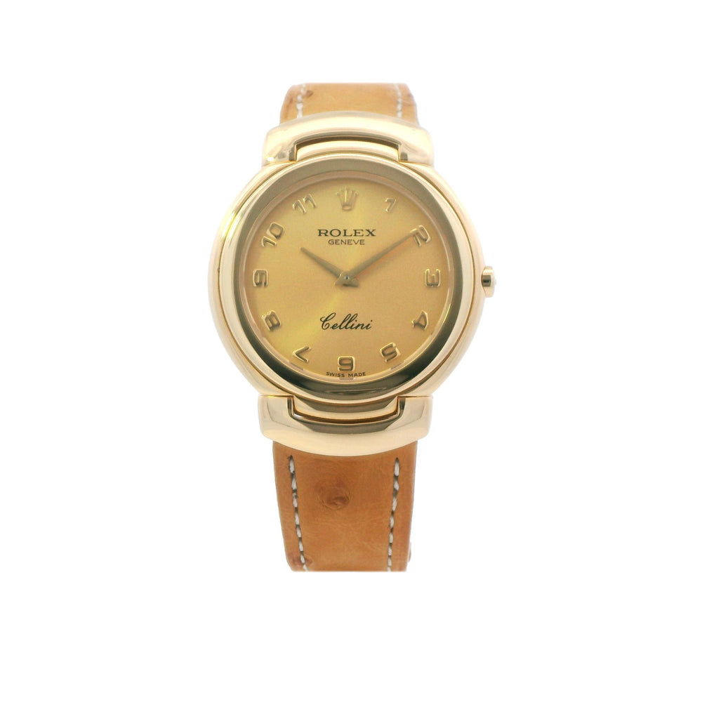 Rolex Cellini 18ky Tan Ostrich Band 6622