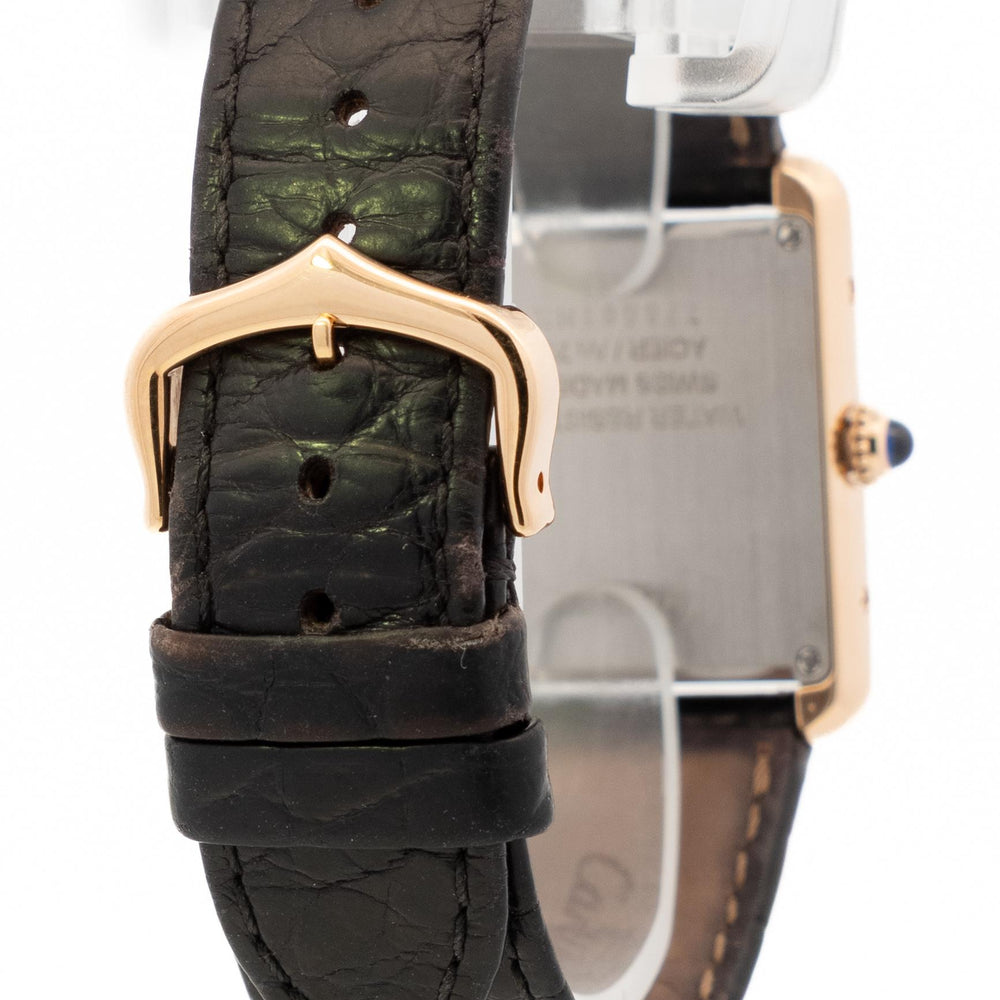 Cartier Tank Louis 3168 18k YG On Leather