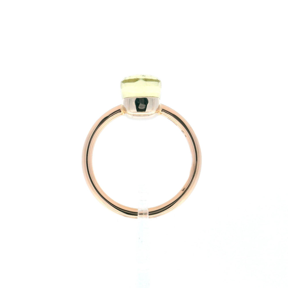 Pomellato Nudo Gere Petit Ring, Signature Cushion Cut Lemon Quartz in 18k RG
