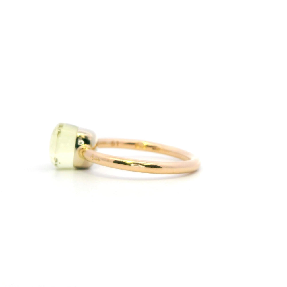 Pomellato Nudo Gere Petit Ring, Signature Cushion Cut Lemon Quartz in 18k RG